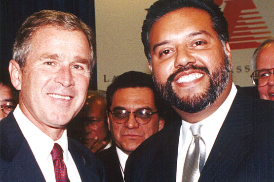 President George W. Bush and Michael Lizarraga